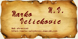 Marko Veličković vizit kartica